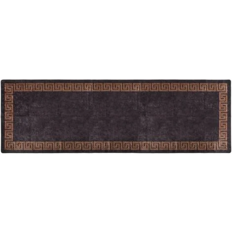 Tapis Lavable Antidérapant | Tapis De Salon Tapis D'entrée 80x300 Cm Noir Et Doré 43081 3 Tapis Lavable Antidérapant | Tapis De Salon Tapis D'entrée 80x300 Cm Noir Et Doré 43081