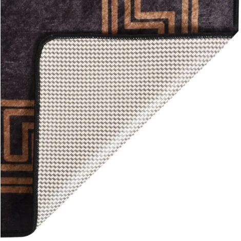 Tapis Lavable Antidérapant | Tapis De Salon Tapis D'entrée 80x300 Cm Noir Et Doré 43081 4 Tapis Lavable Antidérapant | Tapis De Salon Tapis D'entrée 80x300 Cm Noir Et Doré 43081 – Image 2