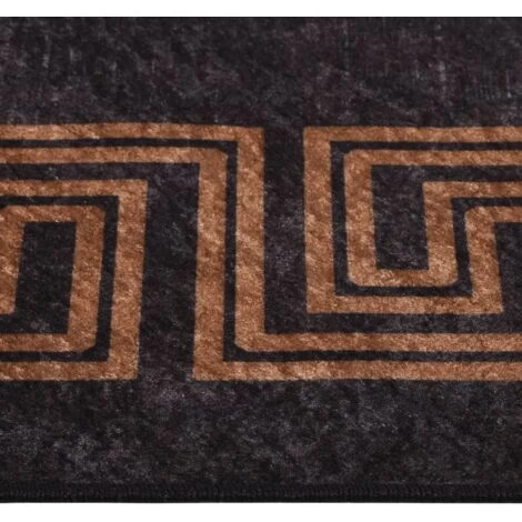 Tapis Lavable Antidérapant | Tapis De Salon Tapis D'entrée 80x300 Cm Noir Et Doré 43081 6 Tapis Lavable Antidérapant | Tapis De Salon Tapis D'entrée 80x300 Cm Noir Et Doré 43081 – Image 4