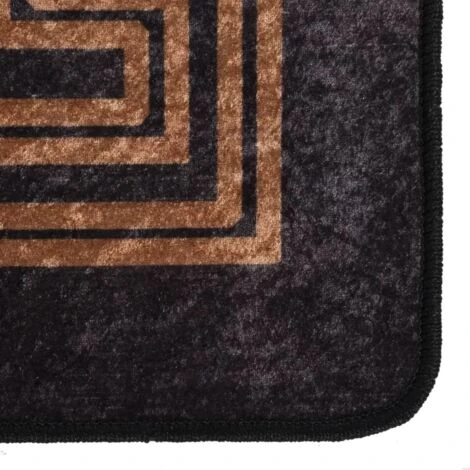 Tapis Lavable Antidérapant | Tapis De Salon Tapis D'entrée 80x300 Cm Noir Et Doré 43081 7 Tapis Lavable Antidérapant | Tapis De Salon Tapis D'entrée 80x300 Cm Noir Et Doré 43081 – Image 5