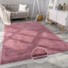 Paco Home Tapis De Salon Fausse Fourrure Peluche Tapis Shaggy Long Lavable Divers Couleurs 60x90 Cm, Violet Rose -ATMOSPHERA || VIDAXL || Safavieh Soldes 75549126 1