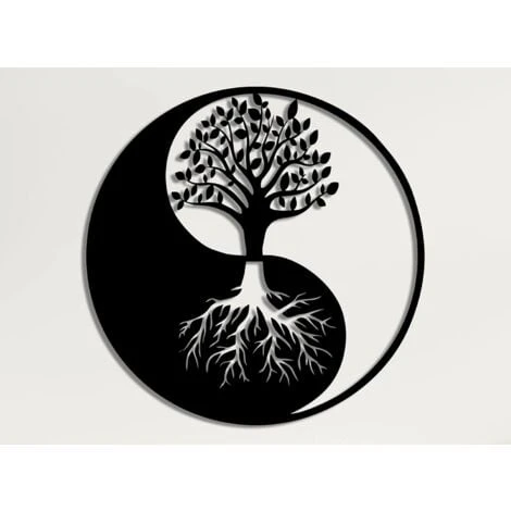 AIDUCHO Décoration Murale En Métal - Arbre De Vie - Décoration Murale En Métal Yin Yang 40x40 Cm Noir 3 AIDUCHO Décoration Murale En Métal - Arbre De Vie - Décoration Murale En Métal Yin Yang 40x40 Cm Noir