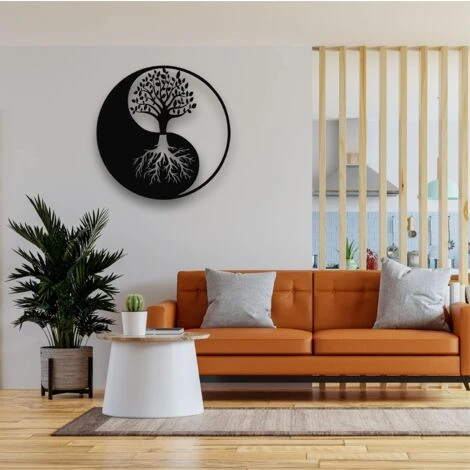 AIDUCHO Décoration Murale En Métal - Arbre De Vie - Décoration Murale En Métal Yin Yang 40x40 Cm Noir 6 AIDUCHO Décoration Murale En Métal - Arbre De Vie - Décoration Murale En Métal Yin Yang 40x40 Cm Noir – Image 4
