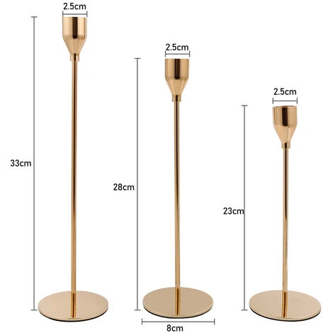 SWANEW Bougeoir Chandelier 3 Pcs Métal,Bougeoirs Porte-Bougies Pour Salle À Manger Salon Décor À Maison-Doré 4 SWANEW Bougeoir Chandelier 3 Pcs Métal,Bougeoirs Porte-Bougies Pour Salle À Manger Salon Décor À Maison-Doré – Image 2