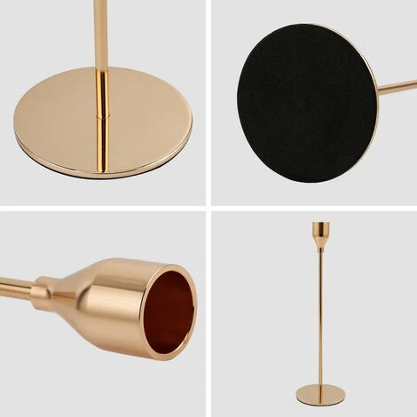 SWANEW Bougeoir Chandelier 3 Pcs Métal,Bougeoirs Porte-Bougies Pour Salle À Manger Salon Décor À Maison-Doré 5 SWANEW Bougeoir Chandelier 3 Pcs Métal,Bougeoirs Porte-Bougies Pour Salle À Manger Salon Décor À Maison-Doré – Image 3