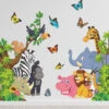 1 Set Cartoon Animal Sticker Jungle Animaux Stickers Muraux Éléphant Lion Zèbre Papillon Décoration Murale Pour Enfants Bébé DIY Art Mural Pour Chambre De Bébé Salle De Jeux -ATMOSPHERA || VIDAXL || Safavieh Soldes 75700189 1