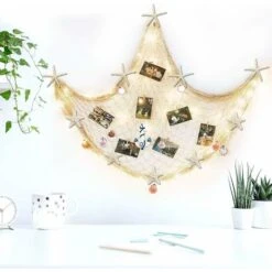 AIDUCHO Filet De Pêche Décoration Murale Plage Filet De Pêche Sur Le Thème Tenture Murale Pour Mur De Fête Décoration De Mariage à La Maison Photographie Décoration, 150cm × 200cm(A-Blanc) -ATMOSPHERA || VIDAXL || Safavieh Soldes 75708637 4