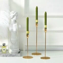 Bougeoirs Doré Métal Chandelier De Table Décoration,Porte-bougeoir Décoratif Pour Saint Valentin De Noël Mariage Cérémonie Anniversaire (3pcs) -ATMOSPHERA || VIDAXL || Safavieh Soldes 75978263 5
