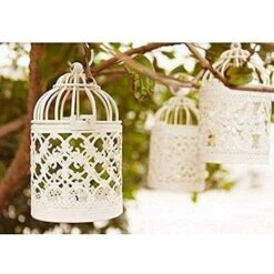 Cosanter Lanternes à Bougie En Forme De Cage à Oiseaux En Métal Creux Pour Décoration De Noël, Bougie Chauffe-plat Argentée, Pour Fête De Mariage, Halloween -ATMOSPHERA || VIDAXL || Safavieh Soldes 75978383 5