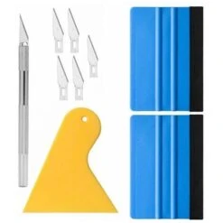 Outil De Pellicule De Outil De Film Pour Fenêtre Outil De Teinte Pour Fenêtre Outil De Papier Peint Avec Raclette En Feutre, Couteau Pour Passe-temps 8Pcs