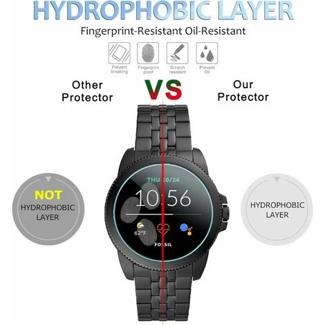 Lot De 4 Films De Protection D'écran Compatibles Fossil Gen 5E, Bord Incurvé 2,5D Dureté 9H En Verre Trempé Pour Fossil Gen 5E 42 Mm 5 Lot De 4 Films De Protection D'écran Compatibles Fossil Gen 5E, Bord Incurvé 2,5D Dureté 9H En Verre Trempé Pour Fossil Gen 5E 42 Mm – Image 3