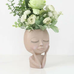 SVKBJROY Pot De Fleur De Tête De Visage De Filles, Décor De Maison, Jardinière De Plantes Succulentes, Vase Pour Décoration De Table En Résine Et Céramique -ATMOSPHERA || VIDAXL || Safavieh Soldes 76481066 2