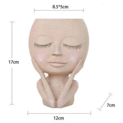 SVKBJROY Pot De Fleur De Tête De Visage De Filles, Décor De Maison, Jardinière De Plantes Succulentes, Vase Pour Décoration De Table En Résine Et Céramique -ATMOSPHERA || VIDAXL || Safavieh Soldes 76481066 3