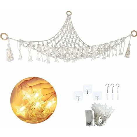 Peluche Jouet Hamac Macramé Avec Lumière, Coin Jouet Coin Hamac Organisateur Support D'affichage Filet Pour Accrocher Des Animaux 4 Peluche Jouet Hamac Macramé Avec Lumière, Coin Jouet Coin Hamac Organisateur Support D'affichage Filet Pour Accrocher Des Animaux – Image 2