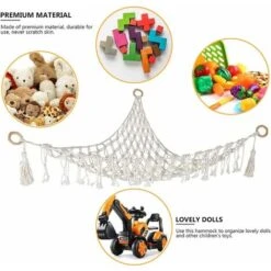 Peluche Jouet Hamac Macramé Avec Lumière, Coin Jouet Coin Hamac Organisateur Support D'affichage Filet Pour Accrocher Des Animaux 9 Peluche Jouet Hamac Macramé Avec Lumière, Coin Jouet Coin Hamac Organisateur Support D'affichage Filet Pour Accrocher Des Animaux -ATMOSPHERA || VIDAXL || Safavieh Soldes 76486948 3