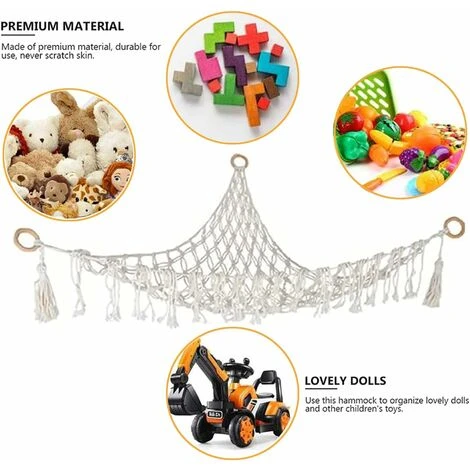 Peluche Jouet Hamac Macramé Avec Lumière, Coin Jouet Coin Hamac Organisateur Support D'affichage Filet Pour Accrocher Des Animaux 5 Peluche Jouet Hamac Macramé Avec Lumière, Coin Jouet Coin Hamac Organisateur Support D'affichage Filet Pour Accrocher Des Animaux – Image 3