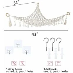 Peluche Jouet Hamac Macramé Avec Lumière, Coin Jouet Coin Hamac Organisateur Support D'affichage Filet Pour Accrocher Des Animaux 11 Peluche Jouet Hamac Macramé Avec Lumière, Coin Jouet Coin Hamac Organisateur Support D'affichage Filet Pour Accrocher Des Animaux -ATMOSPHERA || VIDAXL || Safavieh Soldes 76486948 5