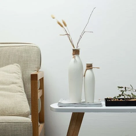 Lot De 2 Vases En Céramique, Vase Moderne Blanc, Décor Moderne En Céramique, Manteau De Feu, Décoration De Cheminée, Vase À Fleurs Moderne Rustique 4 Lot De 2 Vases En Céramique, Vase Moderne Blanc, Décor Moderne En Céramique, Manteau De Feu, Décoration De Cheminée, Vase À Fleurs Moderne Rustique – Image 2
