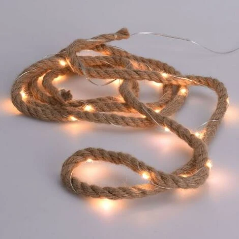 KOOPMAN Guirlande Lumineuse à Piles Corde Rope Blanc Chaud 30 LED 4 KOOPMAN Guirlande Lumineuse à Piles Corde Rope Blanc Chaud 30 LED – Image 2