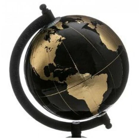 Globe Terrestre Noir Et Or H22 Cm 4 Globe Terrestre Noir Et Or H22 Cm – Image 2