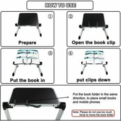 Support De Livre Réglable, Hauteur Et Angle Réglables, Support De Livre Ergonomique Avec Trombones Pour Grands Livres Scolaires,Tablette, Livres De Musique, Recettes De Cuisine 9 Support De Livre Réglable, Hauteur Et Angle Réglables, Support De Livre Ergonomique Avec Trombones Pour Grands Livres Scolaires,Tablette, Livres De Musique, Recettes De Cuisine -ATMOSPHERA || VIDAXL || Safavieh Soldes 77174304 3