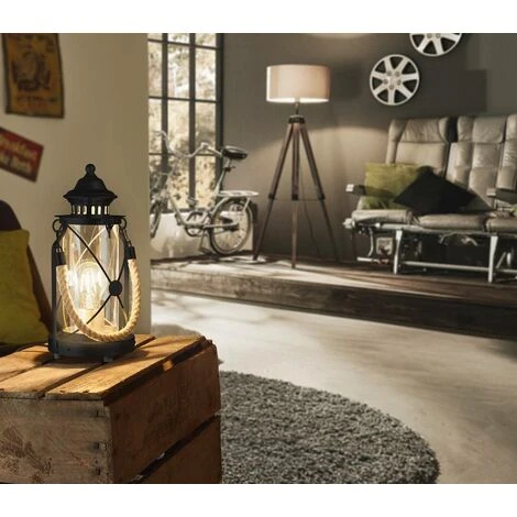 Eglo Lampe De Table BRADFORD Noir, E27 Max. 1X60W 4 Eglo Lampe De Table BRADFORD Noir, E27 Max. 1X60W – Image 2