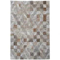 80x150 - Tapis Kilim 80x150 ELIZ Marron Fait Main En Peau De Bête Certification Care And Fair Idéal Pour Chambre