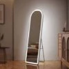 EMKE Miroir Sur Pied Arc 147 X 45 Cm Avec Cadre En Alliage D'aluminium, Avec 3 Couleurs De Lumière, Lumineuse Réglables, Blanc -ATMOSPHERA || VIDAXL || Safavieh Soldes 77674212 1