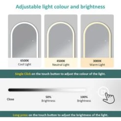 EMKE Miroir Sur Pied Arc 147 X 45 Cm Avec Cadre En Alliage D'aluminium, Avec 3 Couleurs De Lumière, Lumineuse Réglables, Blanc 11 EMKE Miroir Sur Pied Arc 147 X 45 Cm Avec Cadre En Alliage D'aluminium, Avec 3 Couleurs De Lumière, Lumineuse Réglables, Blanc -ATMOSPHERA || VIDAXL || Safavieh Soldes 77674212 5