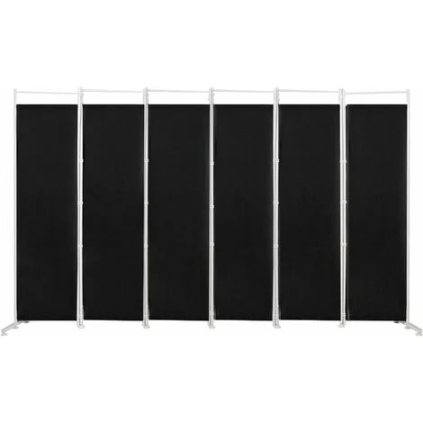 COSTWAY Paravent Intérieur à 6 Panneaux Pliable Détachables 300x 180 Cm/Cloison De Séparation Cadre En Fer Fibre De Polyester-Facile à Déplacer Et à Assembler-Noir 3 COSTWAY Paravent Intérieur à 6 Panneaux Pliable Détachables 300x 180 Cm/Cloison De Séparation Cadre En Fer Fibre De Polyester-Facile à Déplacer Et à Assembler-Noir