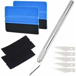 10Pcs Professionnel Felt Bord Raclette Kit, Grattoir De Bord De Feutre De Voiture 4 Pouces, Outils De Teinture De Film De Fenêtre De Voiture, Avec Raclette En Feutre Et Couteau Précision