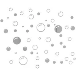 Stickers Muraux Miroir 58 Bricolage Cercle Bulle Salle De Bain Décor à La Maison Argent