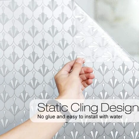 Film Pour Vitre Electrostatique, Film Fenetre Anti Regard Occultant Fenêtre Non Adhésif Reutilisable Dépoli Opaque Motif Fleur, Bureau Maison Salle De Bain Chambre Cuisine50x200CM 4 Film Pour Vitre Electrostatique, Film Fenetre Anti Regard Occultant Fenêtre Non Adhésif Reutilisable Dépoli Opaque Motif Fleur, Bureau Maison Salle De Bain Chambre Cuisine50x200CM – Image 2