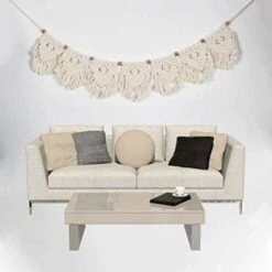 Tenture Murale Tissee En Maison Bohemienne Decoration D'art Geometrique, Belle Légère Et Élégante, Pour Salon Chambre Mariage Célébration, 90x 20 Cm -ATMOSPHERA || VIDAXL || Safavieh Soldes 78534887 4