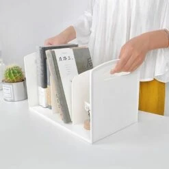 Serre-livres De Bureau Blanc ABS Avec Bote De Support De Stylo, Support De Rangement Pour Livres, Fichiers, Serre-livres, étagère Pour Enfants, étudiants -ATMOSPHERA || VIDAXL || Safavieh Soldes 78767263 4