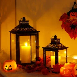 Lot De 2 Lanternes Décoratives Lanternes à Bougie Vintage En Métal 9 Lot De 2 Lanternes Décoratives Lanternes à Bougie Vintage En Métal -ATMOSPHERA || VIDAXL || Safavieh Soldes 78902610 4