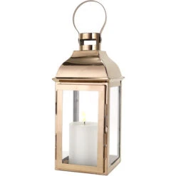Lanterne Décorative En Acier Inoxydable De 31,5 Cm De Haut, Lanterne à Bougie, Dorée