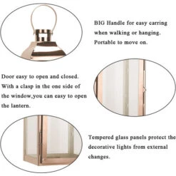 Lanterne Décorative En Acier Inoxydable De 31,5 Cm De Haut, Lanterne à Bougie, Dorée -ATMOSPHERA || VIDAXL || Safavieh Soldes 78902616 4