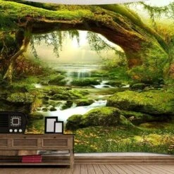 Tapisserie Murale - Forêt Psychédélique - Lumière Du Soleil Claire - Tenture - Paysage - Jungle Bohémienne - Art Mural - Décor (200 X 150 CM) 10 Tapisserie Murale - Forêt Psychédélique - Lumière Du Soleil Claire - Tenture - Paysage - Jungle Bohémienne - Art Mural - Décor (200 X 150 CM) -ATMOSPHERA || VIDAXL || Safavieh Soldes 78939281 4