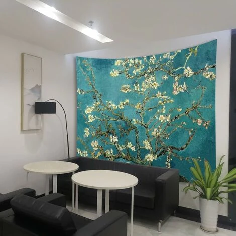 Tapisserie Murale Décorative Motif Fleur De Prunier Tenture Murale Chambre Garçon Fille Tapisserie 150x130cm, 6 Tapisserie Murale Décorative Motif Fleur De Prunier Tenture Murale Chambre Garçon Fille Tapisserie 150x130cm, – Image 4