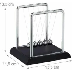 Pendule Newton, Pendule De Lancer Du Poids Classique, 5 Boules, Décoration Physique Pour Bureau Et Bureau, Pendule Boule, Argent, 13,5 X 13,5 X 11,5 Cm -ATMOSPHERA || VIDAXL || Safavieh Soldes 79395533 4