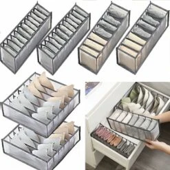 6 Pcs Organisateur De Tiroir De Sous-VêTements BoîTe De Rangement Pliable Boîte De Rangement à Tiroirs De Grande Capacité Pour Ranger Sous-Vêtements, Chaussettes, Soutiens-Gorge
