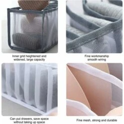 6 Pcs Organisateur De Tiroir De Sous-VêTements BoîTe De Rangement Pliable Boîte De Rangement à Tiroirs De Grande Capacité Pour Ranger Sous-Vêtements, Chaussettes, Soutiens-Gorge -ATMOSPHERA || VIDAXL || Safavieh Soldes 79464186 4