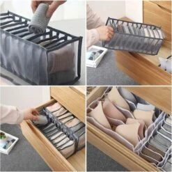 6 Pcs Organisateur De Tiroir De Sous-VêTements BoîTe De Rangement Pliable Boîte De Rangement à Tiroirs De Grande Capacité Pour Ranger Sous-Vêtements, Chaussettes, Soutiens-Gorge -ATMOSPHERA || VIDAXL || Safavieh Soldes 79464186 5
