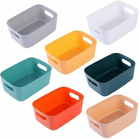 Lot De 7 Boîtes De Rangement En Plastique, Plusieurs Couleurs Paniers De Rangement Pour Cuisine, Placard, Bureau, Salle De Bain, Jouets, Maison (7 Pack) 3 Lot De 7 Boîtes De Rangement En Plastique, Plusieurs Couleurs Paniers De Rangement Pour Cuisine, Placard, Bureau, Salle De Bain, Jouets, Maison (7 Pack)