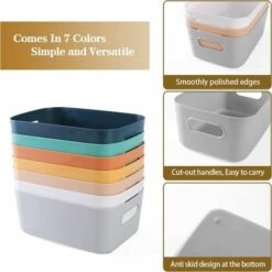 Lot De 7 Boîtes De Rangement En Plastique, Plusieurs Couleurs Paniers De Rangement Pour Cuisine, Placard, Bureau, Salle De Bain, Jouets, Maison (7 Pack) 9 Lot De 7 Boîtes De Rangement En Plastique, Plusieurs Couleurs Paniers De Rangement Pour Cuisine, Placard, Bureau, Salle De Bain, Jouets, Maison (7 Pack) -ATMOSPHERA || VIDAXL || Safavieh Soldes 79633321 3