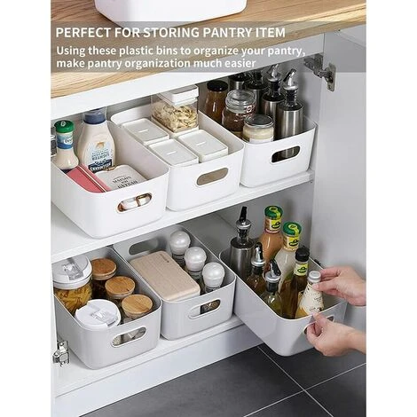 Lot De 7 Boîtes De Rangement En Plastique, Plusieurs Couleurs Paniers De Rangement Pour Cuisine, Placard, Bureau, Salle De Bain, Jouets, Maison (7 Pack) 6 Lot De 7 Boîtes De Rangement En Plastique, Plusieurs Couleurs Paniers De Rangement Pour Cuisine, Placard, Bureau, Salle De Bain, Jouets, Maison (7 Pack) – Image 4