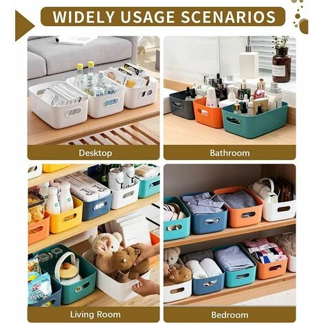 Lot De 7 Boîtes De Rangement En Plastique, Plusieurs Couleurs Paniers De Rangement Pour Cuisine, Placard, Bureau, Salle De Bain, Jouets, Maison (7 Pack) 7 Lot De 7 Boîtes De Rangement En Plastique, Plusieurs Couleurs Paniers De Rangement Pour Cuisine, Placard, Bureau, Salle De Bain, Jouets, Maison (7 Pack) – Image 5