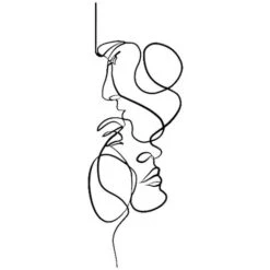 Blue Dream Nordique Visage Art Silhouette Métal Véritable Amour Mur Art Décoration Moderne Maison Bureau Salon Chambre Couple Mur Chambre Décor -ATMOSPHERA || VIDAXL || Safavieh Soldes 79996440 5