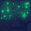 Stickers Muraux Fluorescent Enfants Lune Et Etoiles Phosphorescente Plafond Mural Lumineux Autocollants Stickers Muraux Etoile Pour Bébé